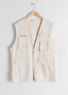 Other Stories Denim Workwear Vest - White