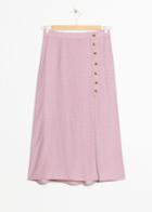 Other Stories Asymmetrical Button Midi Skirt - Pink