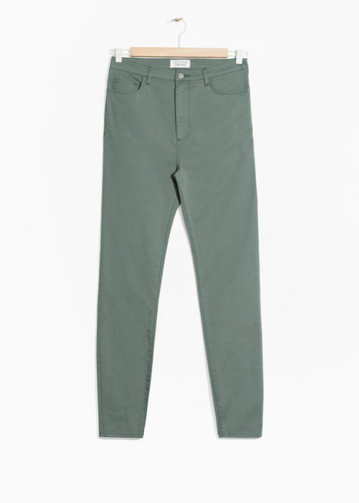 Other Stories High Waist Twill Trouser - Green