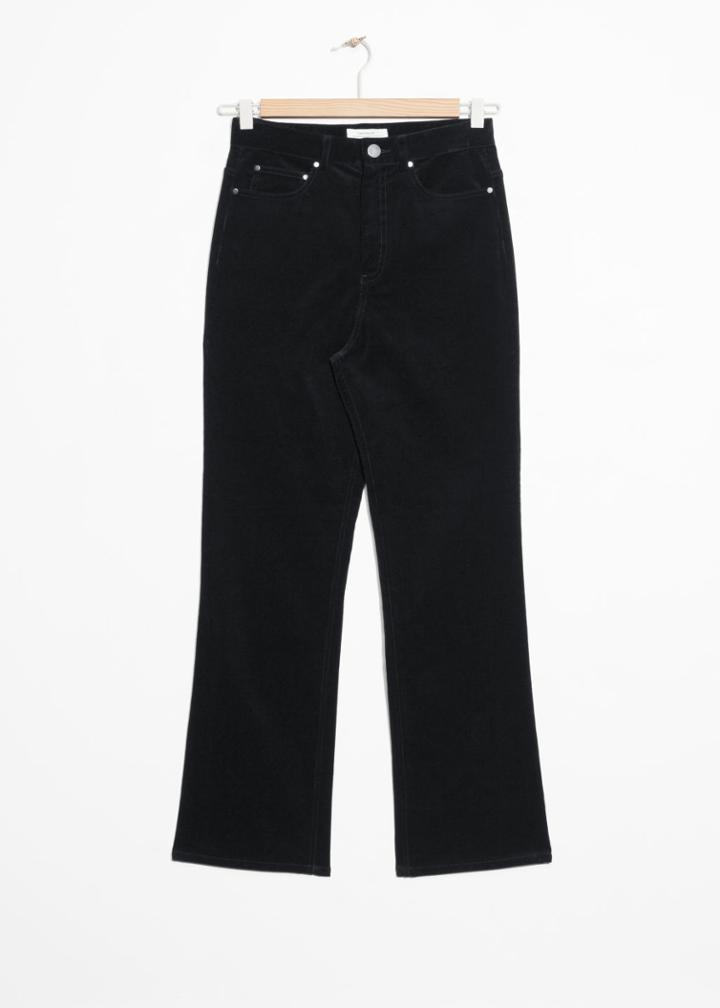 Other Stories Kick Flare Corduroy Trousers - Black
