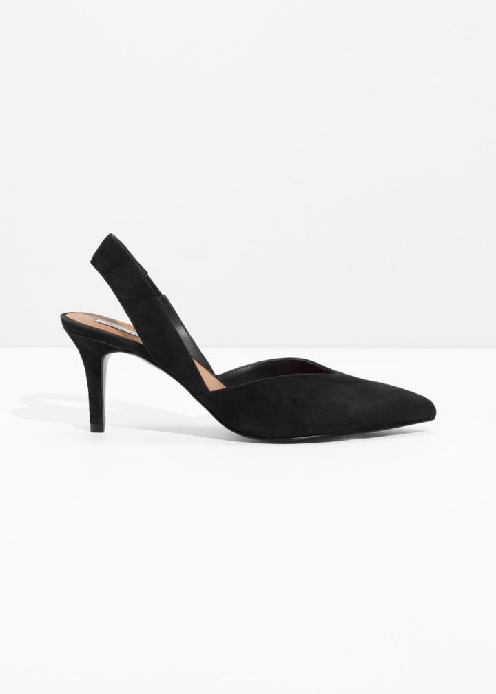 Other Stories Pointed Stiletto Slingbacks - Black