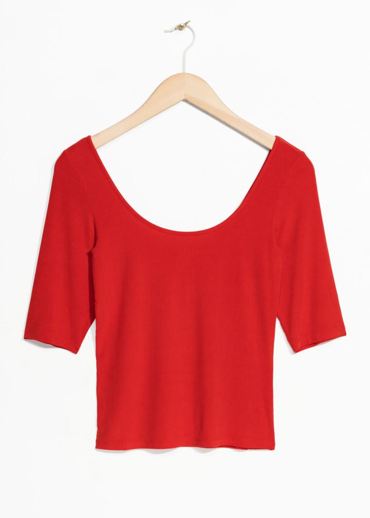 Other Stories Scooped Neckline Top - Red