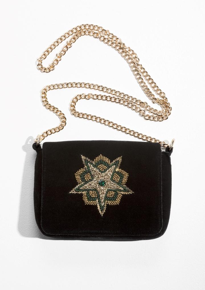 Other Stories Bead Velvet Bag