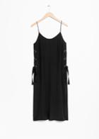 Other Stories Eyelet Lace-up Dress - Black