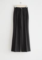 Other Stories Flared Patch Pocket Trousers - Black