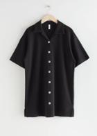 Other Stories Oversized Mini Shirt Dress - Black
