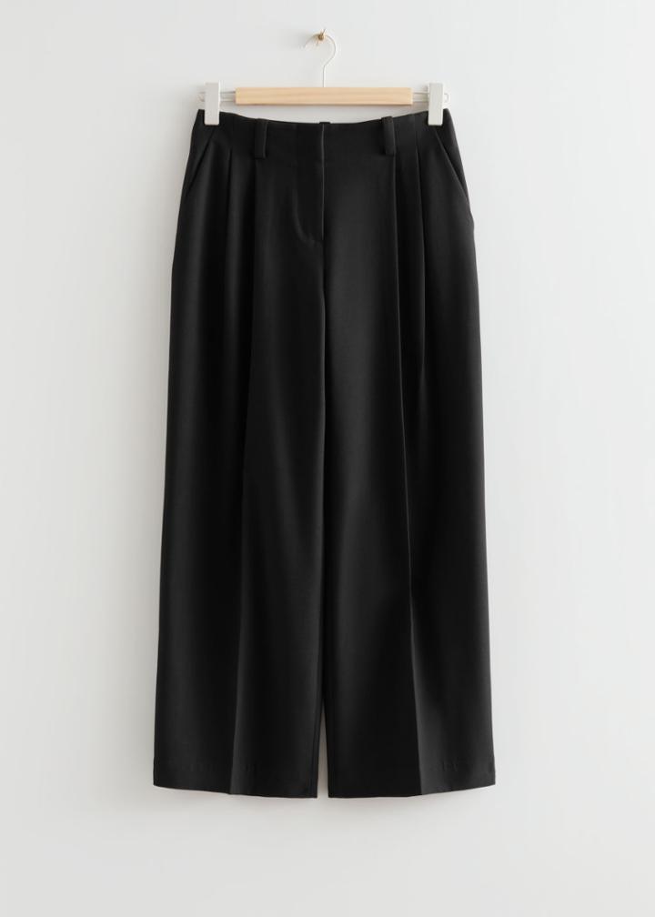 Other Stories Wide Low Waist Trousers - Black