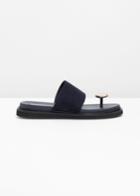Other Stories Circular Toe Pendant Sandals - Blue
