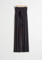 Other Stories Glitter Stripe Belted Trousers - Black