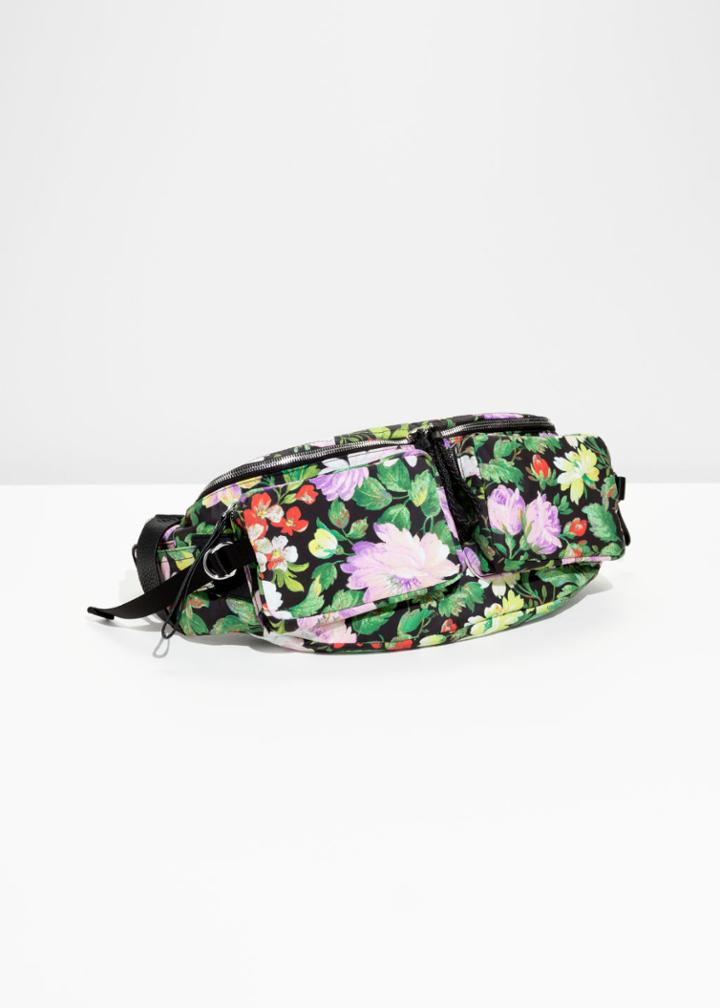 Other Stories Floral Hip Sling Bag - Green