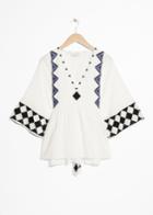 Other Stories Geometric Peasant Blouse - White