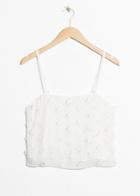 Other Stories Cropped Micro Tassel Tank Top - White