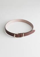 Other Stories Croco Leather Belt - Brown