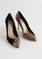 Other Stories Snake Overlap Stiletto Pumps - Animal Print