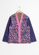 Other Stories Floral Print Quilted Jacket - Blue