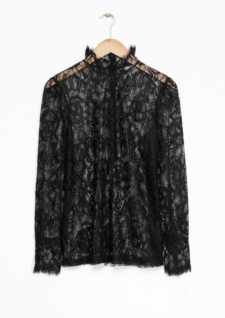 Other Stories Floral Lace Blouse