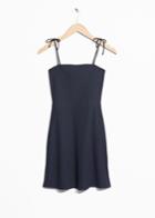 Other Stories Ribbed Tie-strap Dress - Blue