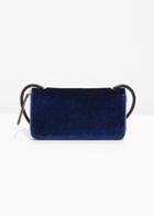 Other Stories Velvet Wallet With Strap - Blue
