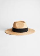 Other Stories Ribbon Brim Woven Straw Hat - Beige