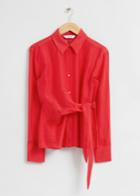 Other Stories Slim-fit Wrap Tie Shirt - Red