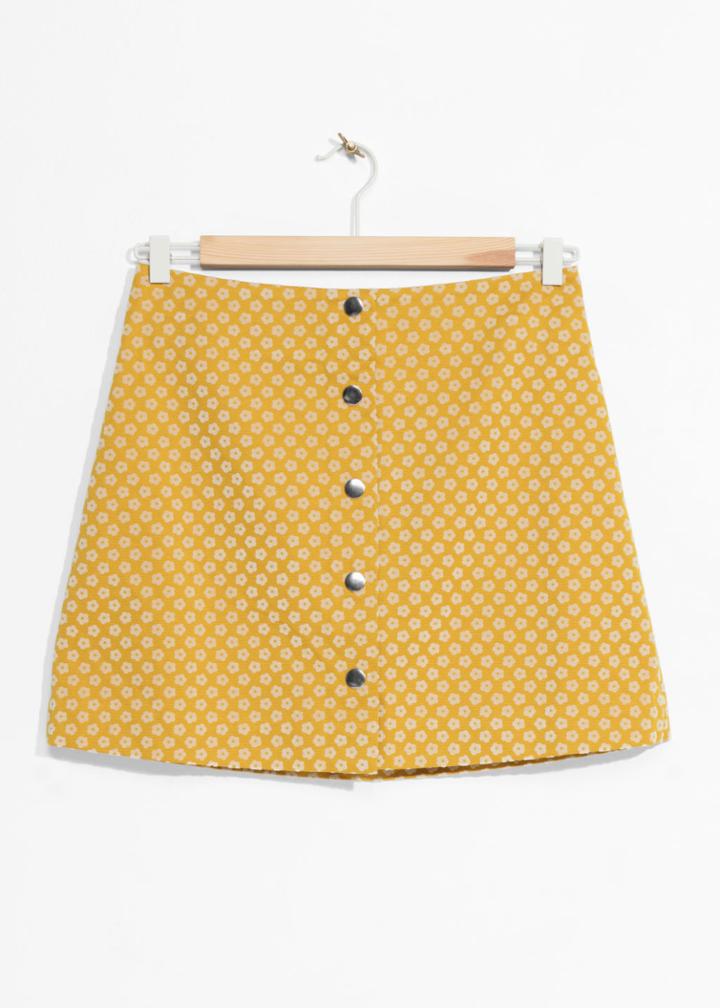 Other Stories Mini Skirt With Button Closure - Yellow