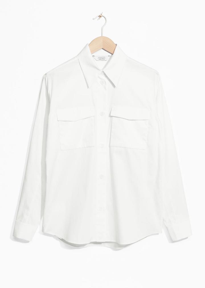 Other Stories Structured Cotton Shirt - White