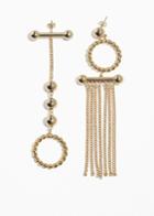Other Stories Asymmetrical Circle Bar Earrings - Gold