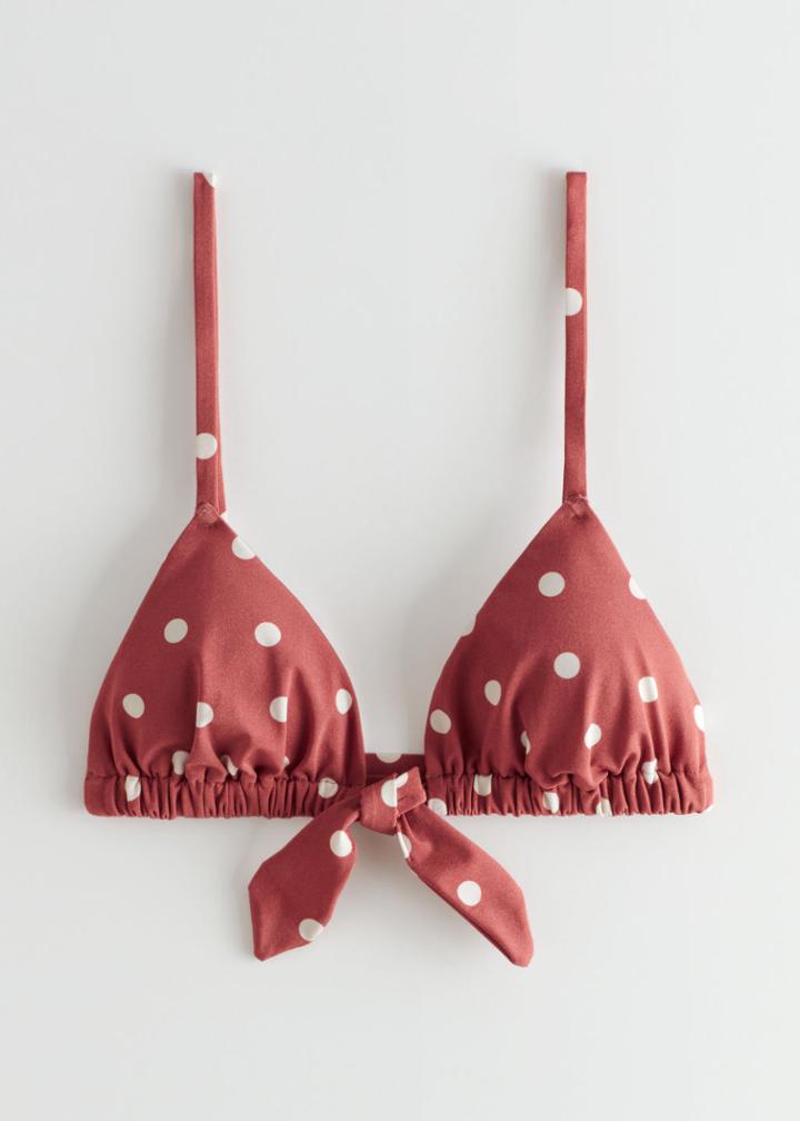 Other Stories Bow Detail Bikini Top - Orange