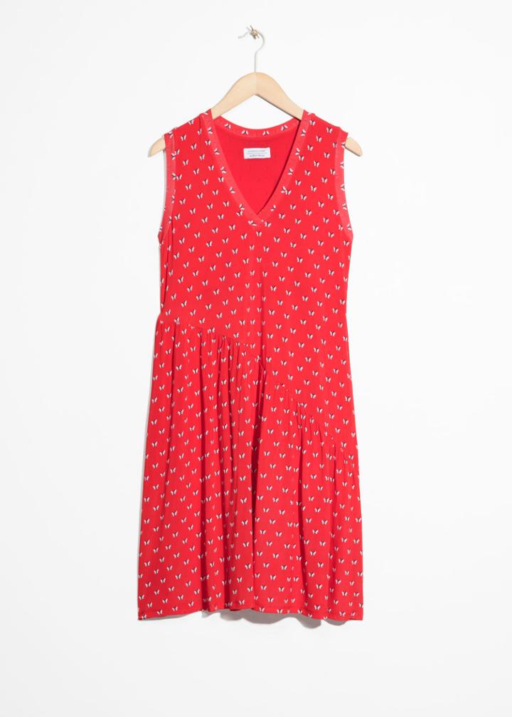 Other Stories Butterfly Print Mini Dress - Red