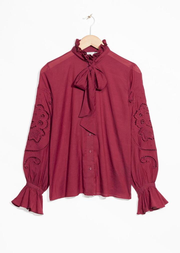 Other Stories Tie Detail Blouse - Red