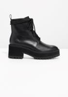 Other Stories Leather Platform Lace-up Boots