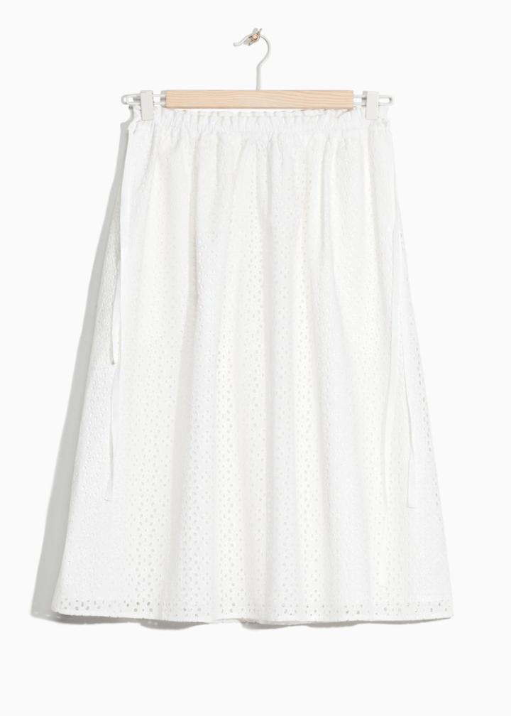 Other Stories Broderie Anglaise Skirt - White