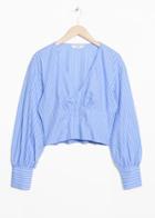 Other Stories Cropped Blouse - Blue