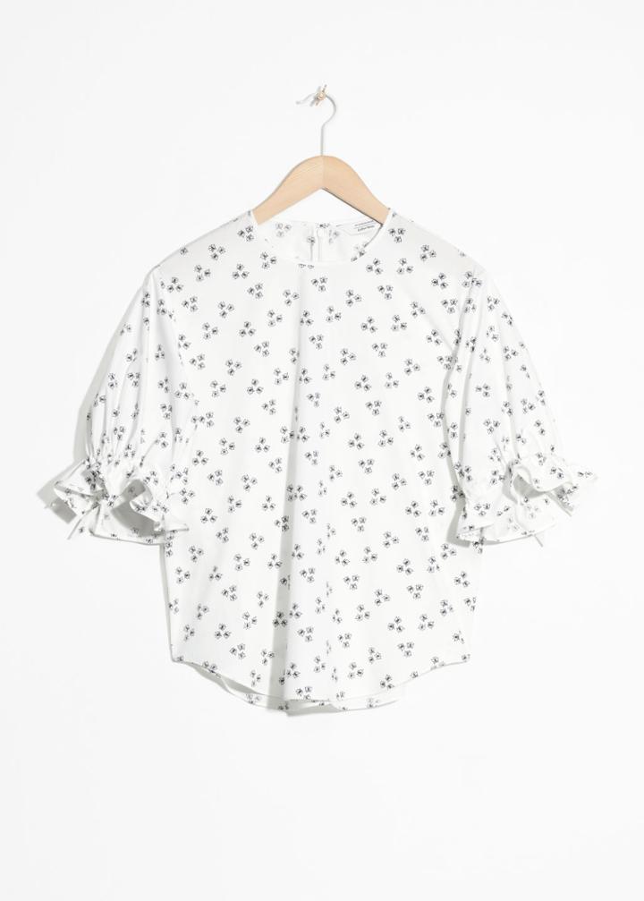 Other Stories Printed Cotton Blouse - White