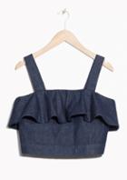 Other Stories Frilled Denim Top