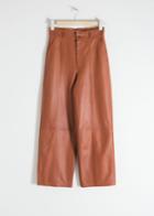 Other Stories High Waisted Leather Trousers - Orange