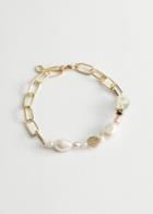 Other Stories Pearl Charm Chain Bracelet - White