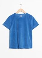 Other Stories Velour T-shirt - Blue