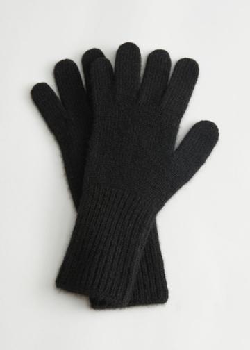 Other Stories Knitted Cashmere Gloves - Black