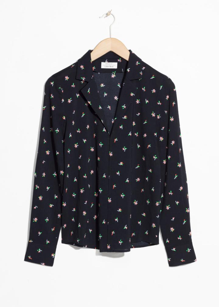 Other Stories Printed Loungwear Blouse - Blue