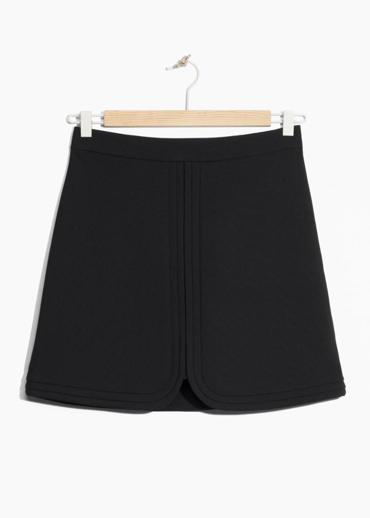 Other Stories Curved Hem Mini Skirt - Black