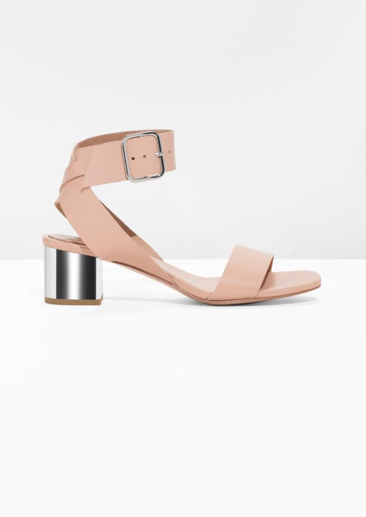 Other Stories Mirrored Heel Leather Sandals