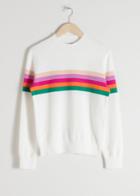Other Stories Rainbow Stripe Pullover - White