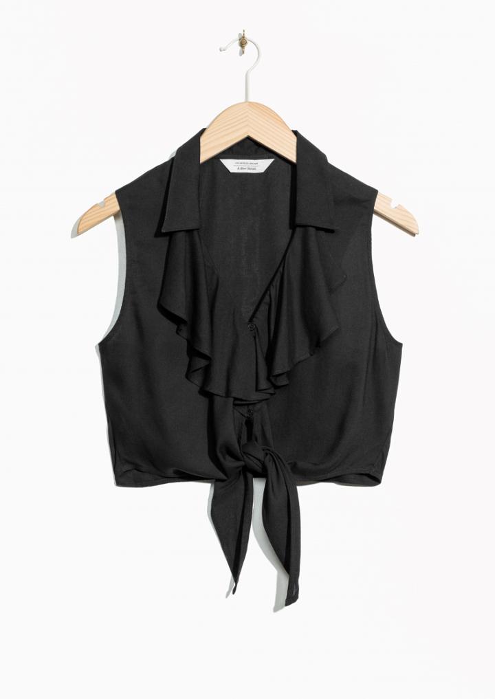 Other Stories Ruffle Tie Crop Top