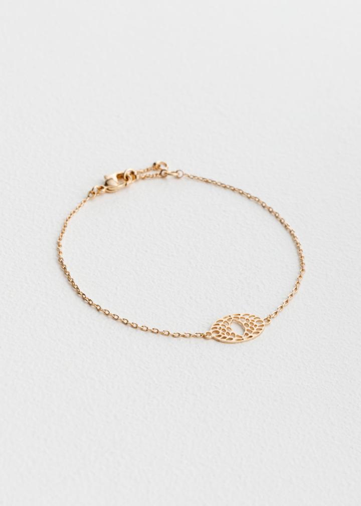 Other Stories Cutout Eye Pendant Bracelet - Gold