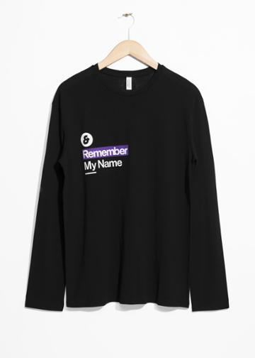 Other Stories Remember My Name Long Sleeve T-shirt - Black