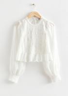 Other Stories Ruffled Lace Blouse - White
