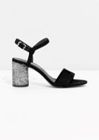 Other Stories Suede Sequin Heel Sandalette