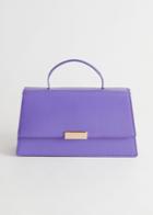 Other Stories Croc Embossed Leather Crossbody Bag - Purple