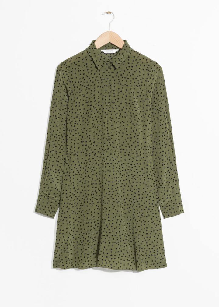 Other Stories Fit & Flare Shirt Dress - Green
